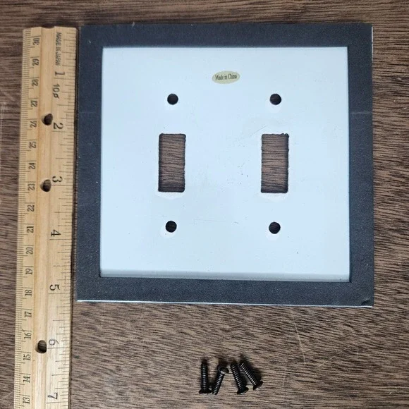 Harley-Davidson Skull Double Toggle Light Switch Cover Black White GLASS - Picture 5 of 5